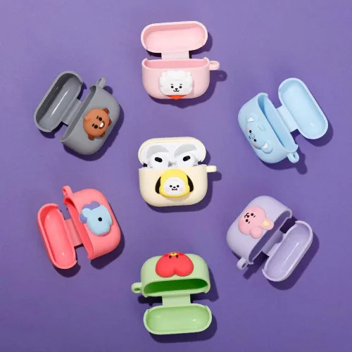 Miniatura 4 de BT21 Funda para AirPods 3, silicona pastel con carga inalámbrica [Producto oficial] [7FLAVORS] (MANG)