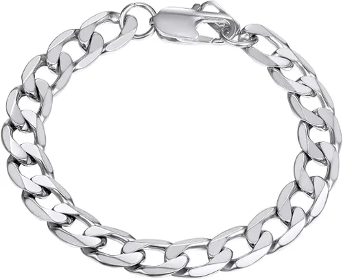 PROSTEEL - Cadena, brazalete cubano de acero inoxidable unisex, negro, chapado en oro de 18 quilates, sin níquel, joyería hipoalergénica, 4-13 mm,