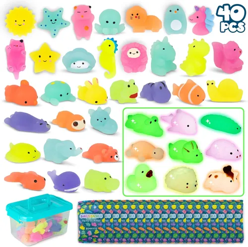 Miniatura 14 de BONNYCO Mochi - Juguetes esponjosos a granel para niños, paquete de 80 bolsas de regalos para niños de 3-5, 4-8, regalos de devolución para fiesta