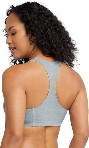 Miniatura 4 de Hanes Bralette de espalda cruzada para mujer, parte superior de algodón con espalda en T, paquete de 3