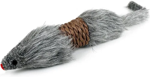 Miniatura 5 de TTcat 2 ratones para gatos, juguetes de piel sintética, ratones grandes con cola larga sin hierba gatera, juguete interactivo para gatos y gatitos