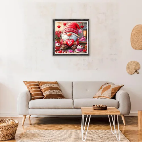 Miniatura 3 de NAIMOER Kits de arte de diamantes para el día de San Valentín para adultos principiantes, kit de pintura de diamantes de gnomos 5D, arte de gemas