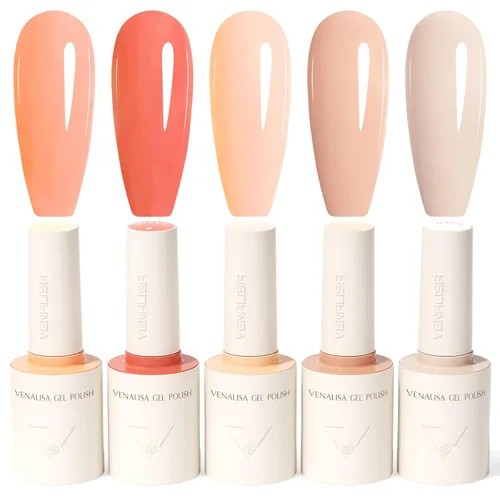 Miniatura 10 de VENALISA - Juego de esmaltes de uñas de gel rosa sin hema, 6 colores, popular kit de esmalte de gel rosa nude, esmalte en gel de remojo con lámpara