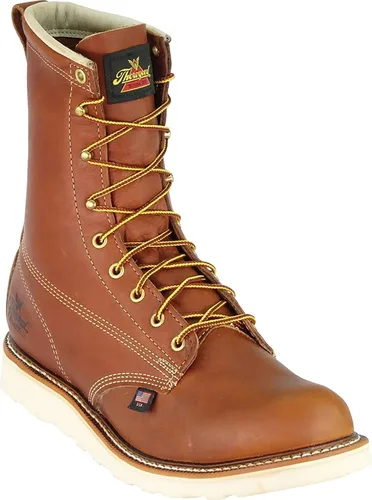 Miniatura 4 de Thorogood American Heritage - Botas de trabajo con punta de acero de 8 pulgadas para hombre, cuero de grano completo con punta redonda, suela