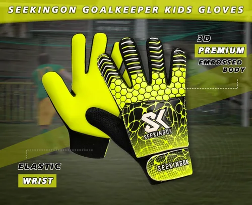 Miniatura 6 de Guantes de portero de fútbol para jóvenes, guantes de portero de fútbol para niños, jóvenes, niños, doble protección de muñeca a lo largo de 0.157