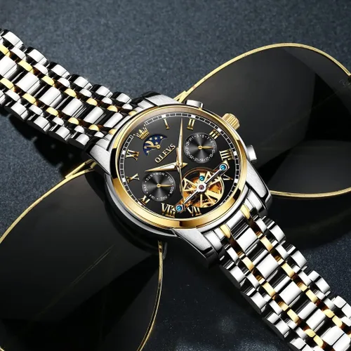 Miniatura 34 de OLEVS Relojes automáticos para hombre, esqueleto mecánico, de lujo, a la moda, reloj de pulsera luminoso impermeable