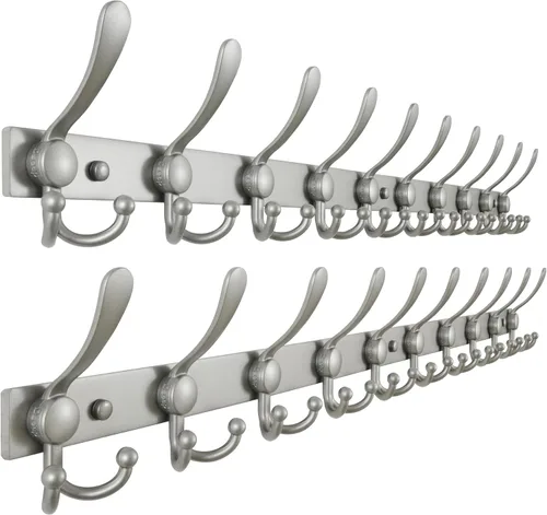 Miniatura 31 de Dseap - Perchero para montaje en pared, base resistente calibre 12 vs Flimsy de 0.039 pulgadas, ganchos sólidos antidesgarros, montaje en perno