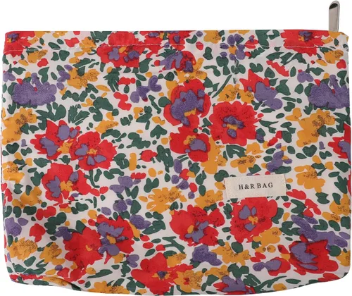 Miniatura 8 de Bolsa de maquillaje de viaje con cremallera, diseño de impresión de moda, bolsa de cosméticos espaciosa también puede bolsas organizadoras