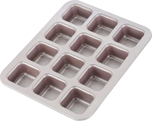 Miniatura 11 de CHEFMADE Juego de moldes para pasteles de brownie, 2.4 pulgadas, 4 unidades, antiadherentes, cuadrados, para magdalenas, para horno y hornear