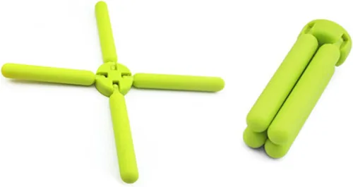 Miniatura 4 de Multifuncional De Silicona Placemat Soporte De Teléfono Celular En Forma De Cruz Para Mesa De Comedor - Gadget De Cocina Verde