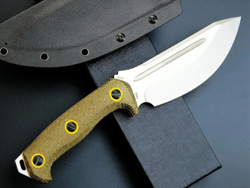 Miniatura 3 de Eafengrow EF137 Cuchillo de hoja fija, hoja de acero N690, mango Micarta Cuchillos fijos EDC de espiga completa para actividades al aire libre