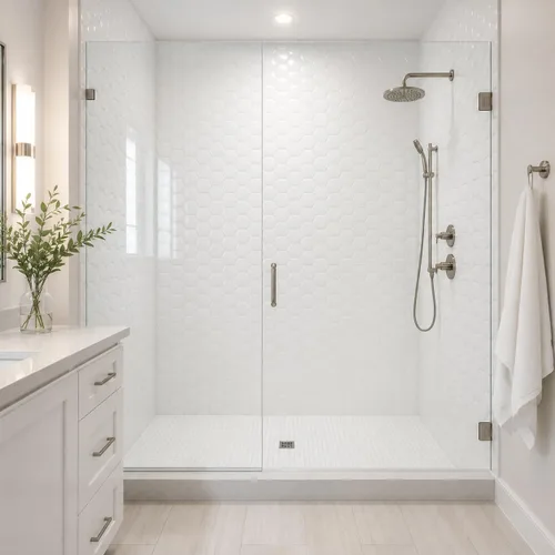 Miniatura 13 de From Plain To Beautiful In Hours Vista - Paneles de pared para bañera y ducha Surround - Blanco brillante