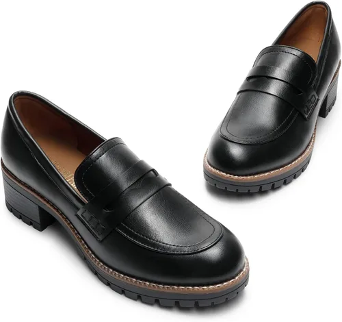 Miniatura 5 de DREAM PAIRS Womens Loafers, Slip On Platform Chunky Penny Heeled Loafers for Women Dressy and Work, Womens Business Casual Shoes