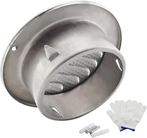 Miniatura 4 de SDTC Tech Cubierta redonda de rejilla de ventilación de aire de 3 pulgadas de acero inoxidable con rejilla de ventilación de pared con malla