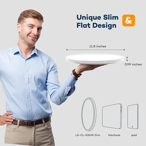 Miniatura 7 de BLNAN Lámpara de techo LED regulable con control remoto, 12 pulgadas, 3000 K-6500 K, color de luz ajustable, moderna lámpara de techo ultrafina