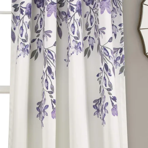 Miniatura 3 de Lush Decor Tanisha - Cortinas para oscurecer la habitación, diseño floral de vid impreso, juego de paneles de ventana (par), 52 pulgadas de ancho x