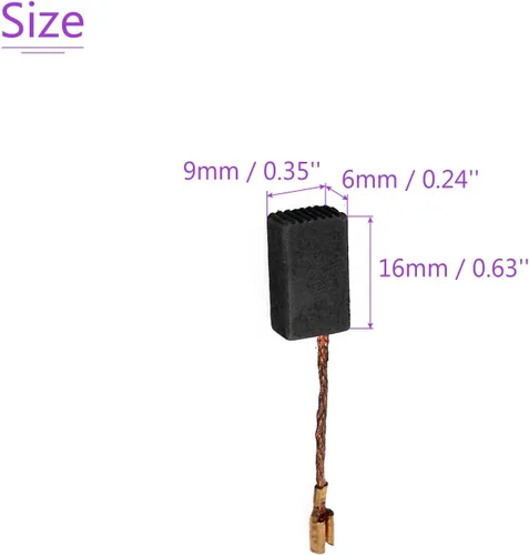 Miniatura 4 de DMiotech Paquete de 4 cepillos de carbono de 0.236 in x 0.354 in x 0.630 in para motor eléctrico