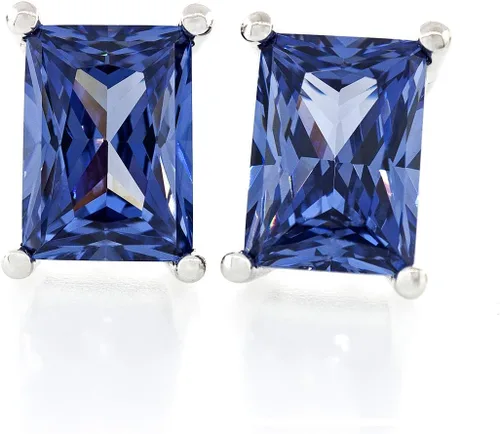 Acacia Jewelry 2.50 quilates (ctw) Forma Rectángulo Princesa Baguette Corte Diamante Tanzanita Color 0.295x0.217 in Cristal CZ 925 Pendientes de