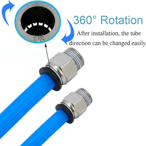 Miniatura 7 de 20 accesorios de aire macho neumático recto para conectar, conector rápido para válvulas solenoides, regulador de aire de cilindro hidráulico