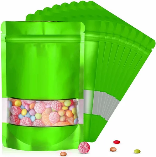 Bolsas de Mylar a prueba de olores, 5 tamaños, color verde, 600 unidades, para almacenamiento de alimentos, cada tamaño, 120 bolsas de Mylar
