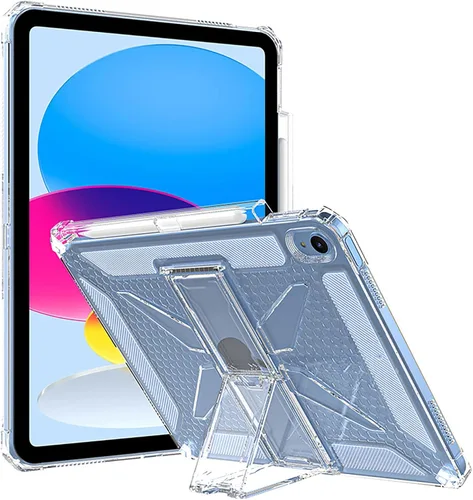 Miniatura 15 de Clear Stand Case for iPad Air 3 (Air 3rd Generation) 10.5 inch 2019 & iPad Pro 10.5 inch 2017 with Pencil Holder/Kickstand Soft TPU Back Silicone