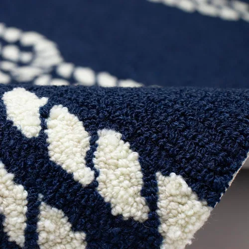 Miniatura 8 de Liora Manne CAPR5163633 - Alfombra costera para interiores y exteriores, color azul marino, 2 pies x 5 pies Cuerdas Navy