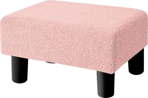 Miniatura 23 de BRIAN & DANY Taburete pequeño para pies, taburetes de lino con patas, reposapiés pequeño estable para sala de estar, beige