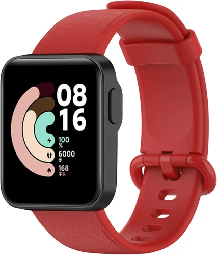 Senter Correas de repuesto de goma suave premium de liberación rápida para Xiaomi MI Watch Lite/Redmi Watch Smart Watch Rojo