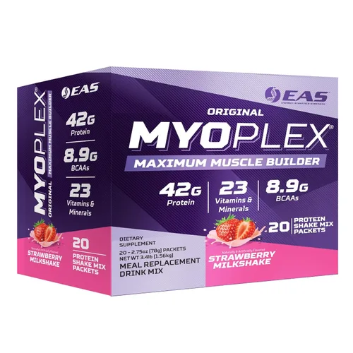 Miniatura 12 de EAS Original Myoplex Maximum Muscle Builder, mezcla de proteínas de reemplazo de comidas, mezcla de proteínas de calidad, 1.48 oz de proteína, 20