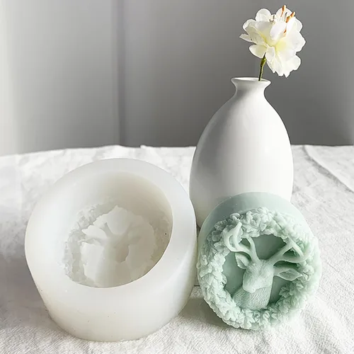 Miniatura 5 de Molde de vela de ciervo, vela de alce, molde de vela de silicona en espiral, moldes de fundición de resina de silicona para velas, resina