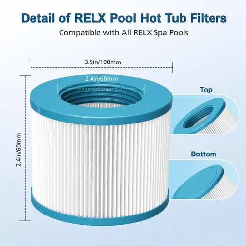 Miniatura 2 de Filtro para bañera de hidromasaje compatible con todas las tinas de hidromasaje RELX, filtros de piscina, repuesto de filtro de spa, cartuchos