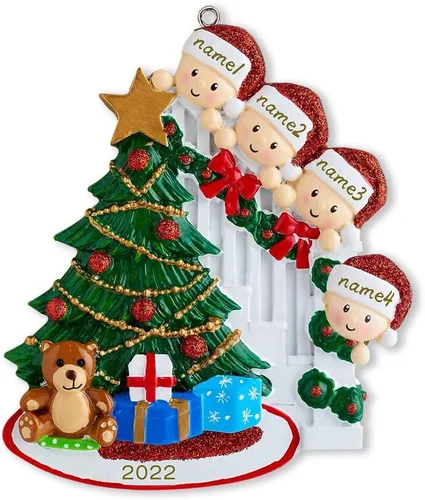Miniatura 11 de Adorno familiar para árbol de Navidad 2024, adorno colgante para árbol de Navidad de 2024, adorno de familia de 2 nombres, adorno personalizado