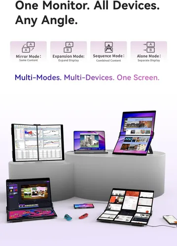 Miniatura 5 de EHOMEWEI X1 Air, pantalla IPS de 2.8K de 14.2 pulgadas, pantalla dual de 90 Hz, brillo de 400 Nit, 100% sRGB