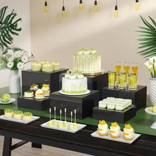 Miniatura 2 de HIIMIEI Elevadores de buffet, elevadores de alimentos para mesa de bufé, estante de exhibición para catering, postres coleccionables, figuras