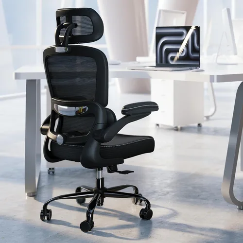 TRALT Silla ergonómica de oficina, silla de escritorio con reposacabezas ajustable, silla de computadora de soporte lumbar, silla cómoda de malla