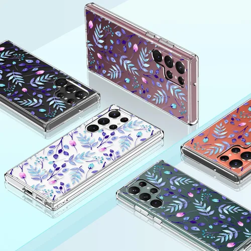 Miniatura 6 de Funda para Galaxy S22 Ultra, transparente para niñas y mujeres, resistente, a prueba de golpes, funda rígida para Samsung Galaxy S22 Ultra, azul