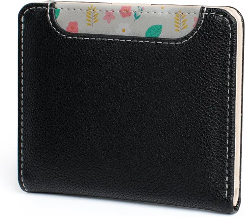 Miniatura 7 de Billetera pequeña para mujer, con bloqueo RFID, de piel, plegable, para tarjetas de crédito, con ventana de identificación, con cremallera, bolsillo