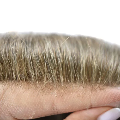 Miniatura 3 de Toupee para hombres Cabello humano real encaje suizo para hombre Toupee sistema de reemplazo de pelo para hombres sistema de cabello 7x9-80%
