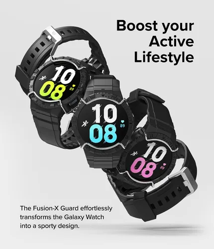 Miniatura 3 de Ringke Fusion-X Guard [correa + funda] compatible con Samsung Galaxy Watch 5/4 de 1.732 in con correa, resistente a los golpes, funda resistente a