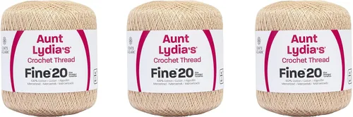 Miniatura 27 de Aunt Lydia Classic Crochet - 3 unidades de 350y/1,049.9 ft - Natural