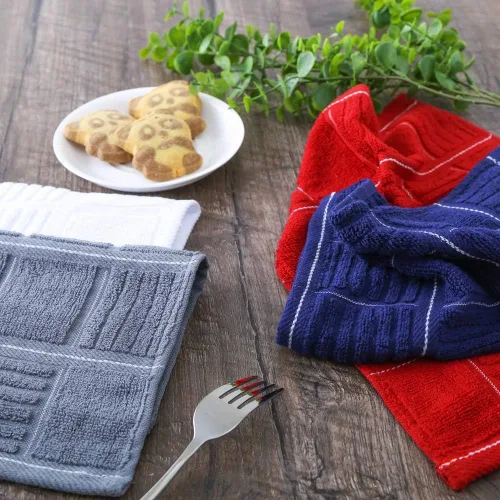 Miniatura 7 de Glynniss Paños de cocina para lavar platos, trapos de algodón para limpieza en seco, paquete de 8 paños de cocina (gris, 12 x 12 pulgadas)