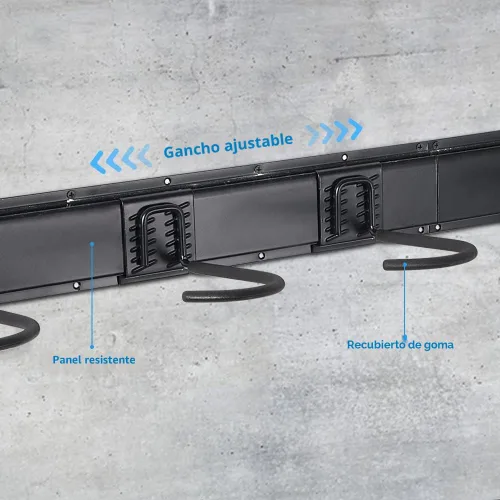 Miniatura 4 de Ultrawall Portabicicletas de acero inoxidable, 6 ganchos, para el hogar y la cochera, capacidad hasta para 300 libras, negro
