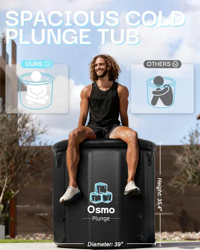 Miniatura 2 de Bañera de hielo inflable para atletas, compatible con enfriador de agua, bañera de inmersión fría para recuperación con tapa aislada, hoja de tierra
