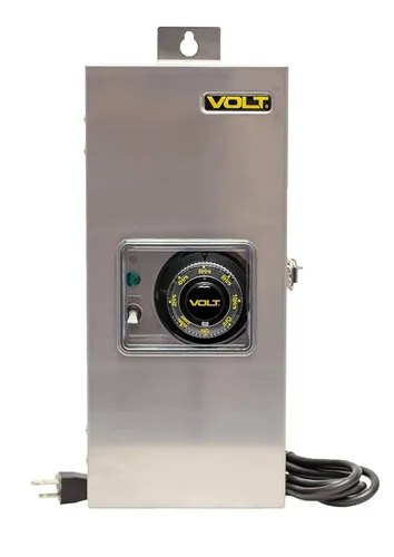VOLT Transformador de bajo voltaje de línea delgada de 300W (12V/15V) con temporizador/fotocélula para iluminación de paisaje LED
