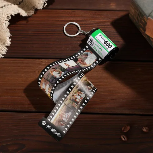 Miniatura 4 de Llaveros personalizados con fotos, llavero personalizado con rollo de película de cámara de imagen, regalo para novio