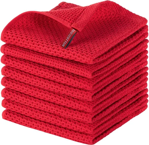 Miniatura 17 de joybest Paños de cocina de algodón, paquete de 8 paños de cocina de tejido de gofre, ultra suaves, absorbentes, paños de secado rápido, trapos