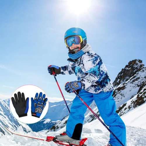 Miniatura 5 de Frienda Guantes de motocicleta para niños, guantes de carreras para deportes eléctricos, guantes de ciclismo sucio, guantes de ciclismo de invierno