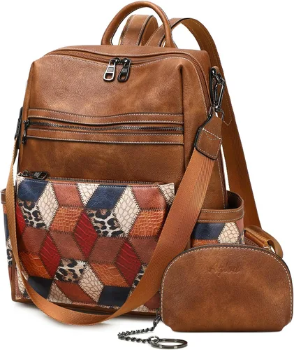 AGLOD mochila de cuero para mujer, bolso de diseñador para damas, con correa para el hombro, bolso de trabajo de imitación, bolsos de mano para