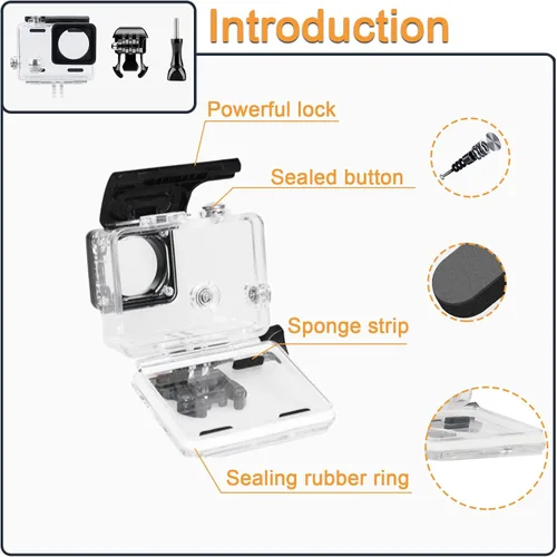 Miniatura 5 de Carcasa impermeable para GoPro Hero 4 3 Plus, carcasa protectora de buceo subacuático con soporte para Go Pro Hero4 3+ Kit de accesorios de cámara