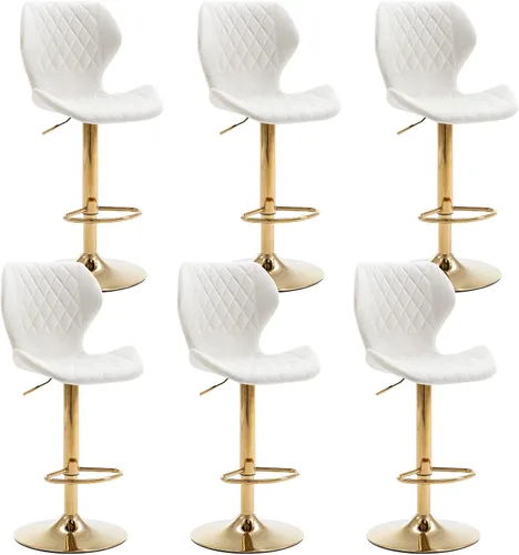 Miniatura 10 de Juego de 4 taburetes de bar color beige, sillas giratorias de altura de mostrador con respaldo de terciopelo, taburetes de isla de cocina para bar